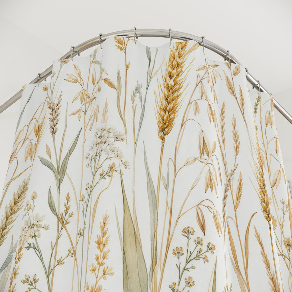 Wheat Meadow Botanical Shower Curtain