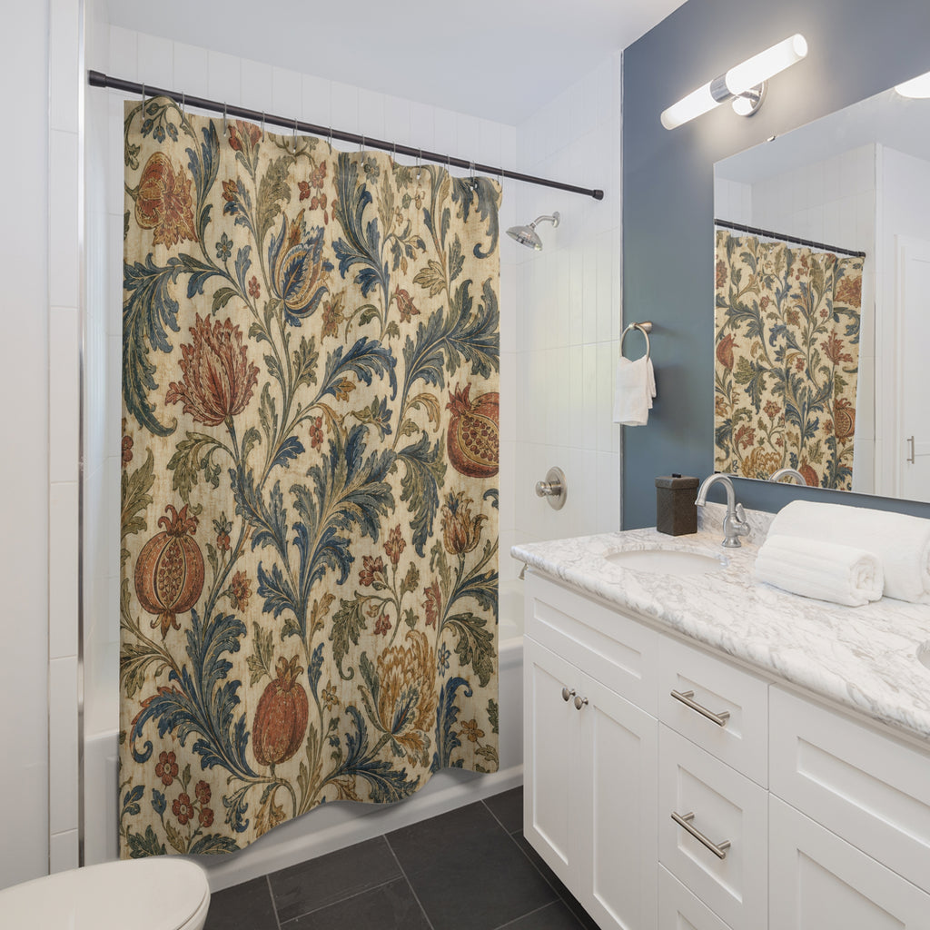 Painterly Jacobean Shower Curtain
