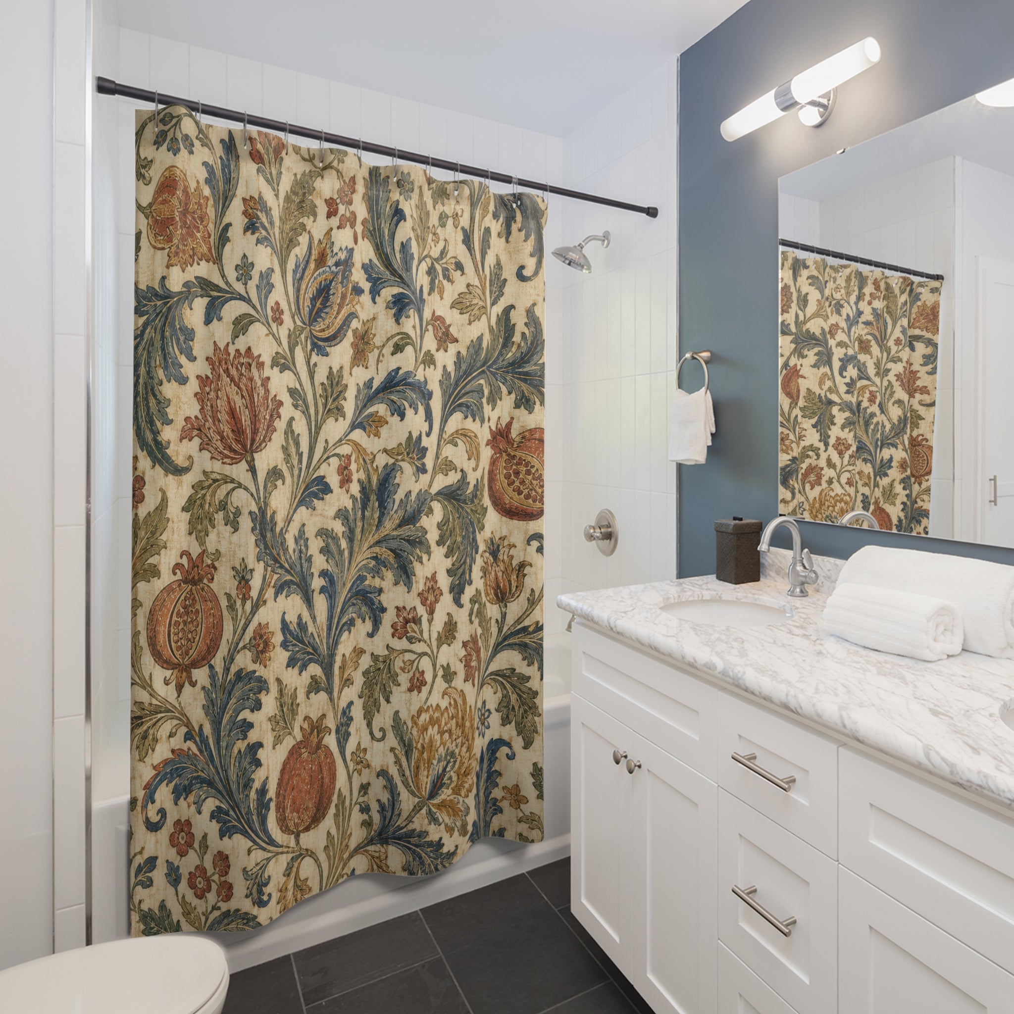 Painterly Jacobean Shower Curtain