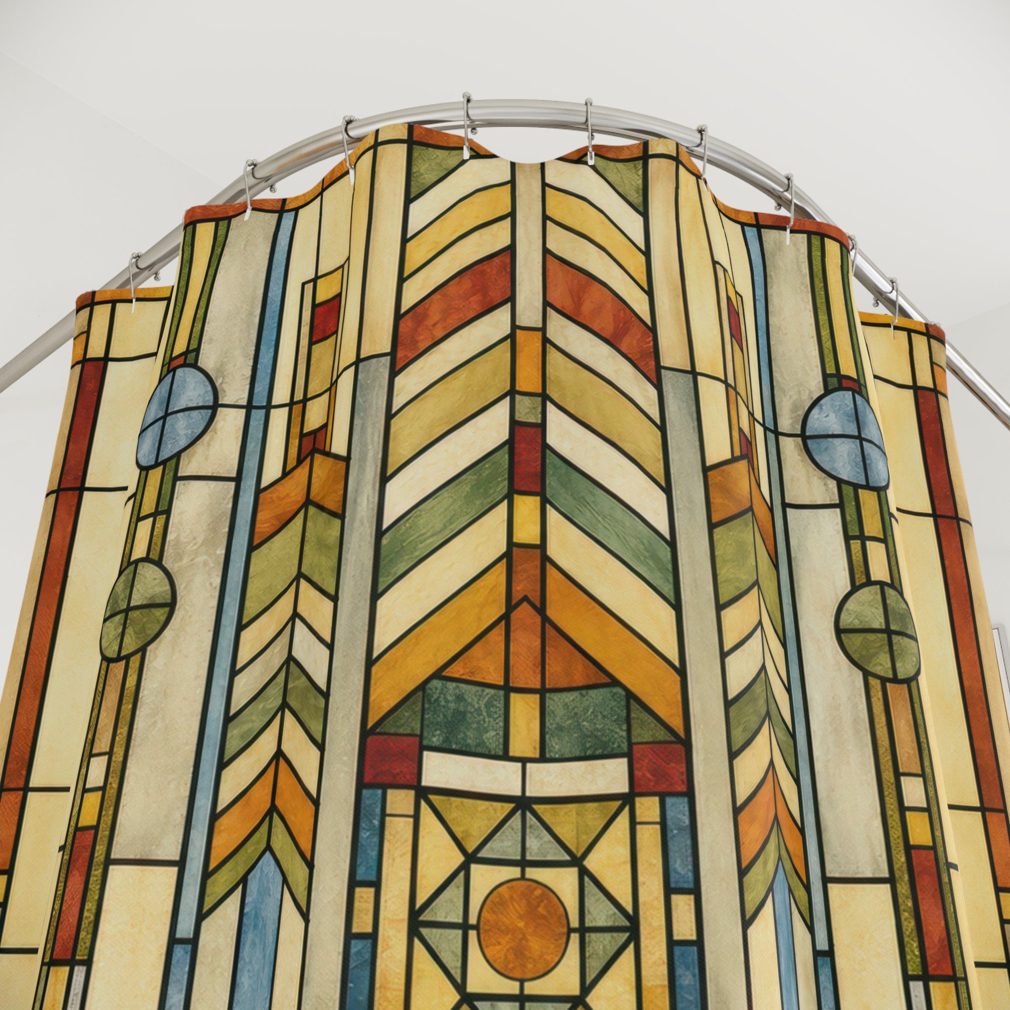 Frank Lloyd Wright Stained Glass Shower Curtain