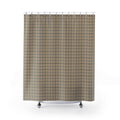 Farmhouse Plaid Shower Curtain – Tan & Charcoal Flannel