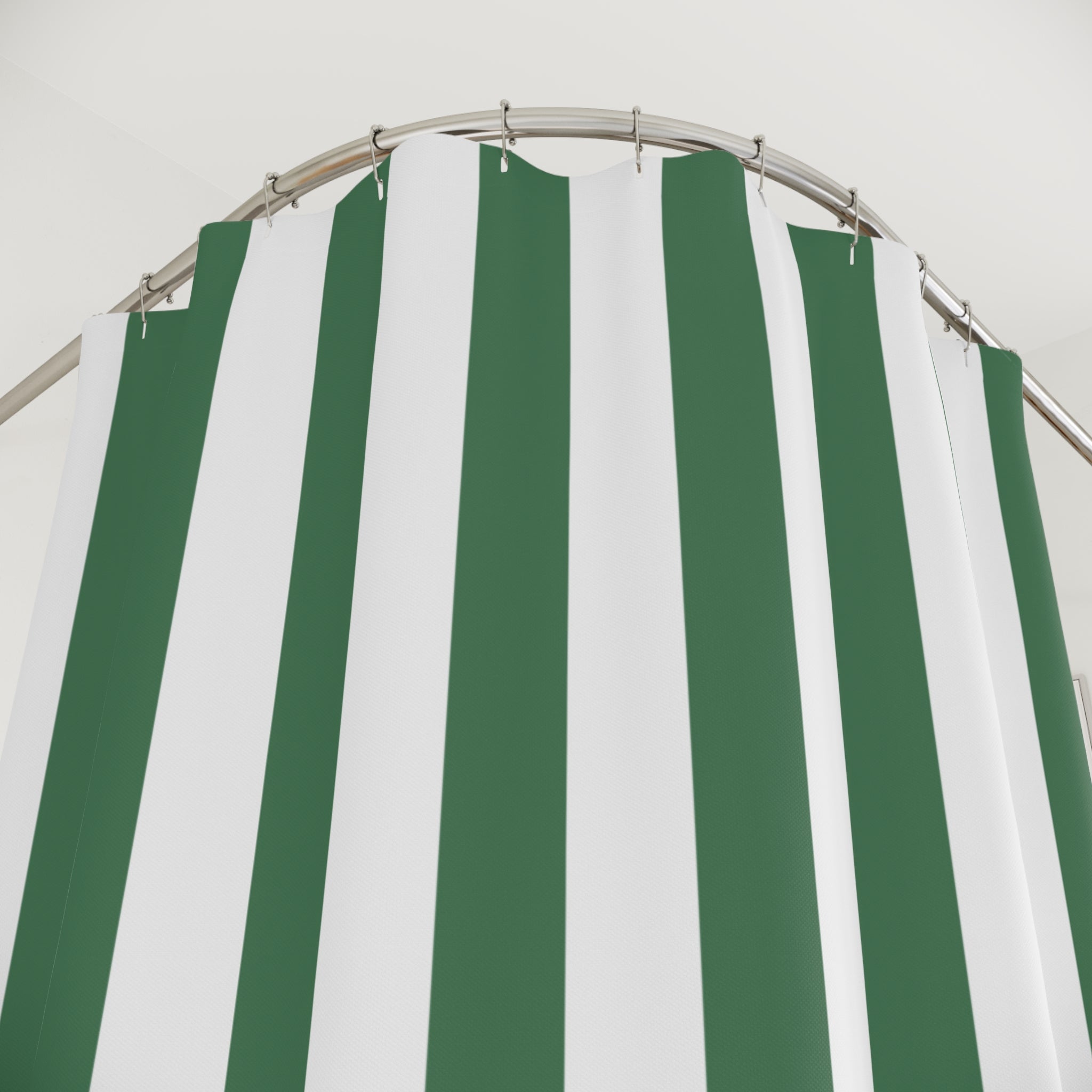 Green Stripe Shower Curtain