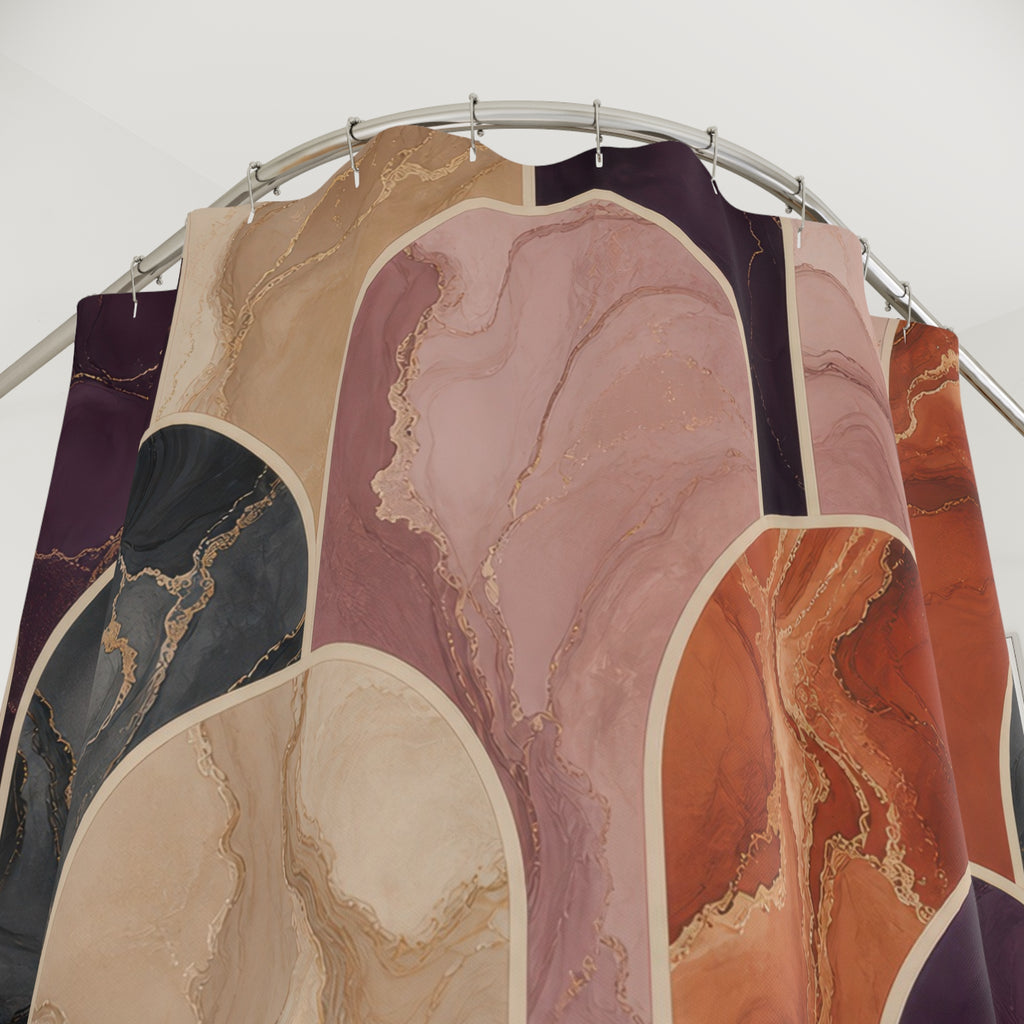 Marbled Scallop Arch Shower Curtain