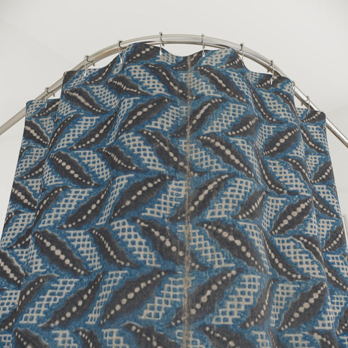 Antique Chevron Shower Curtain – Black, Blue & Grey
