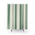 Jade Green Stripe Shower Curtain