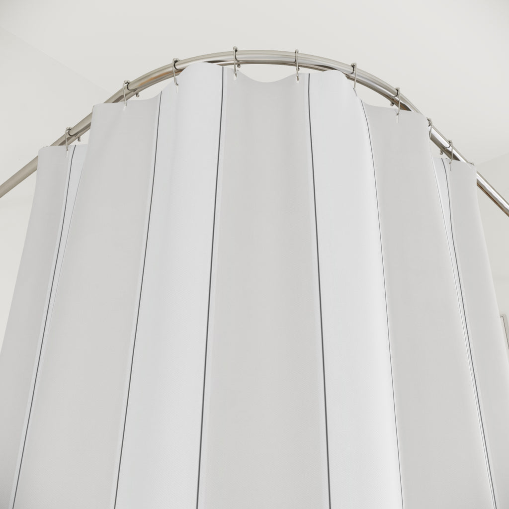 Clean Beige Gray Vertical Panel Shower Curtain