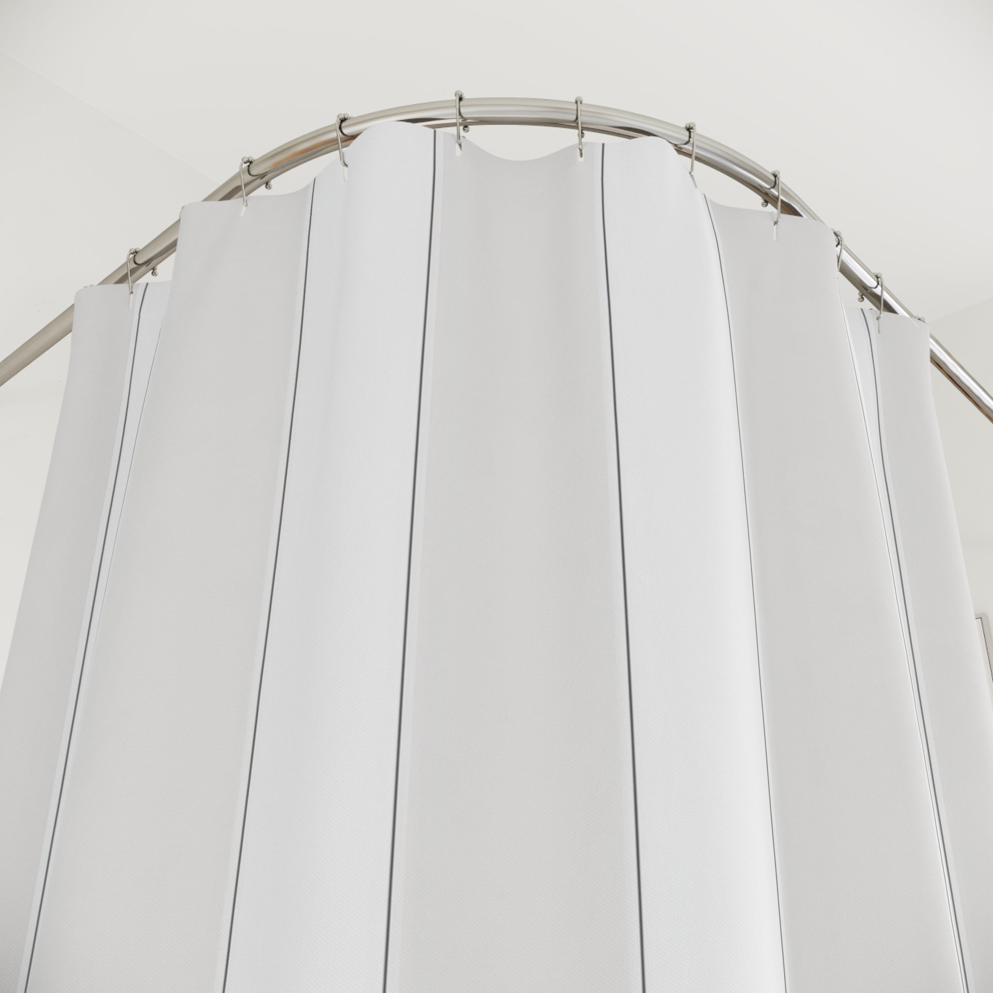 Clean Beige Gray Vertical Panel Shower Curtain