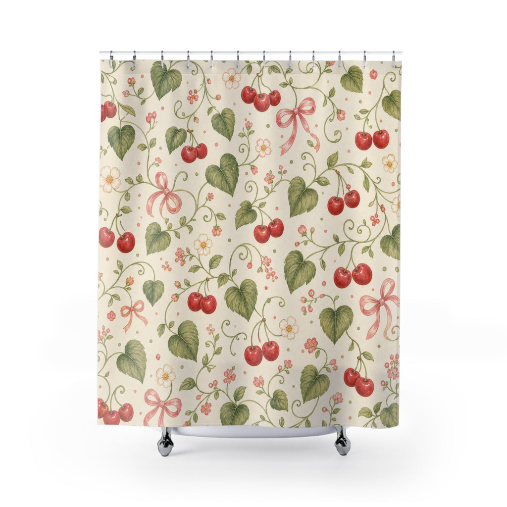 Cherry Bow Cute Shower Curtain