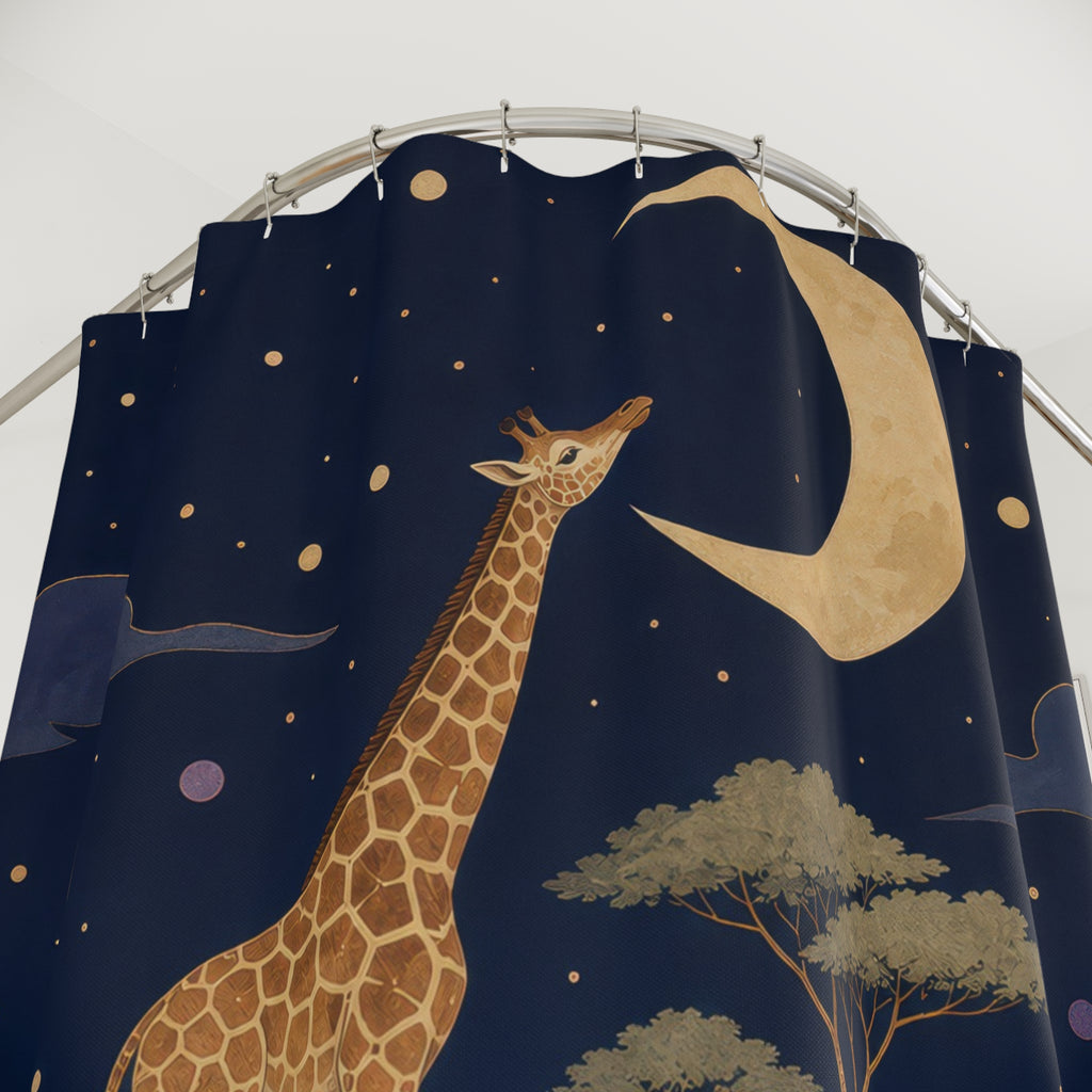 Moon Stars Safari Animal Scene Shower Curtain