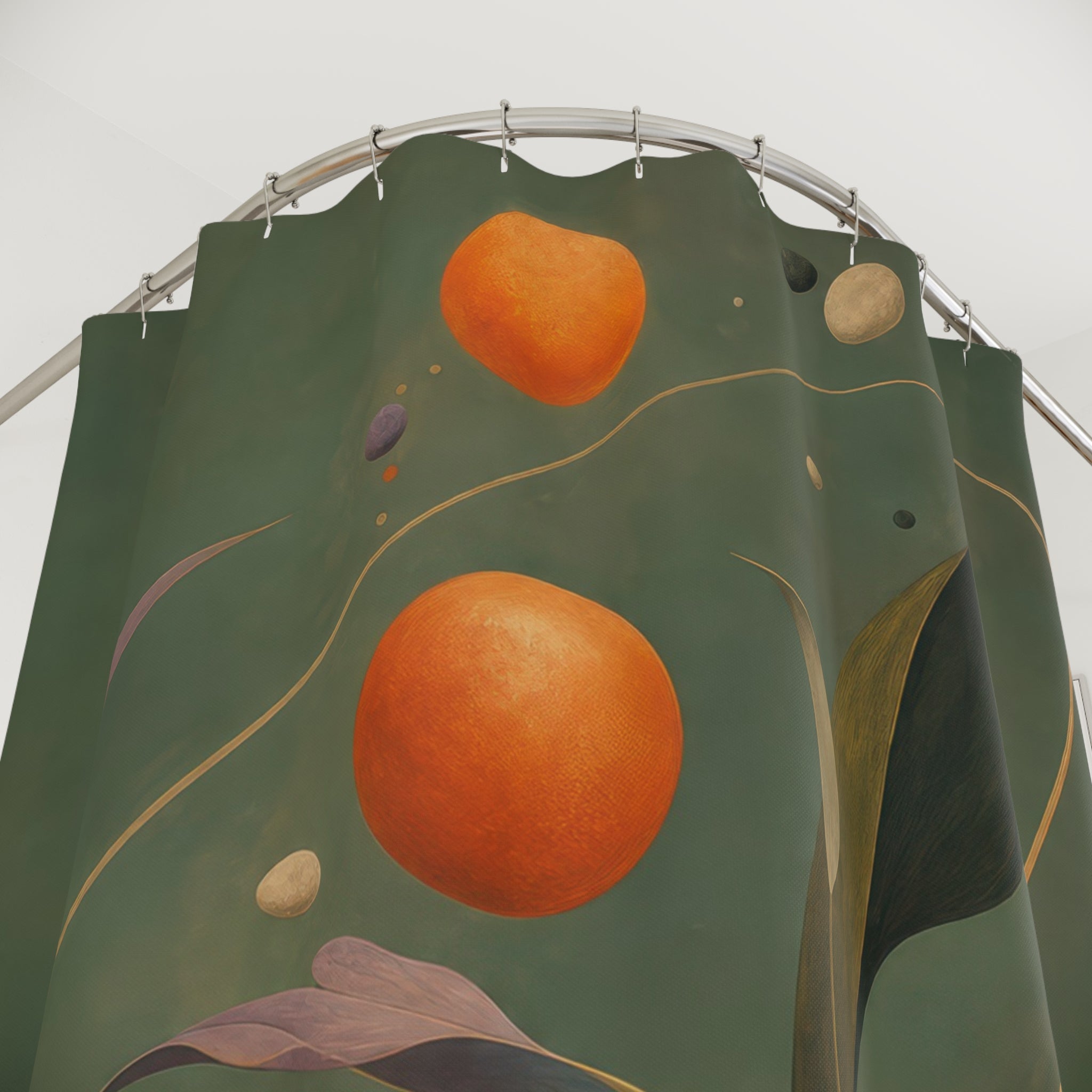 Persimmon Orbit Orange Shower Curtain