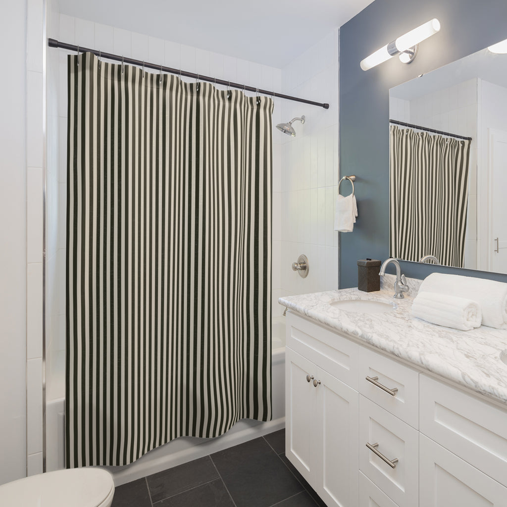 Olive Cabana Stripe Shower Curtain