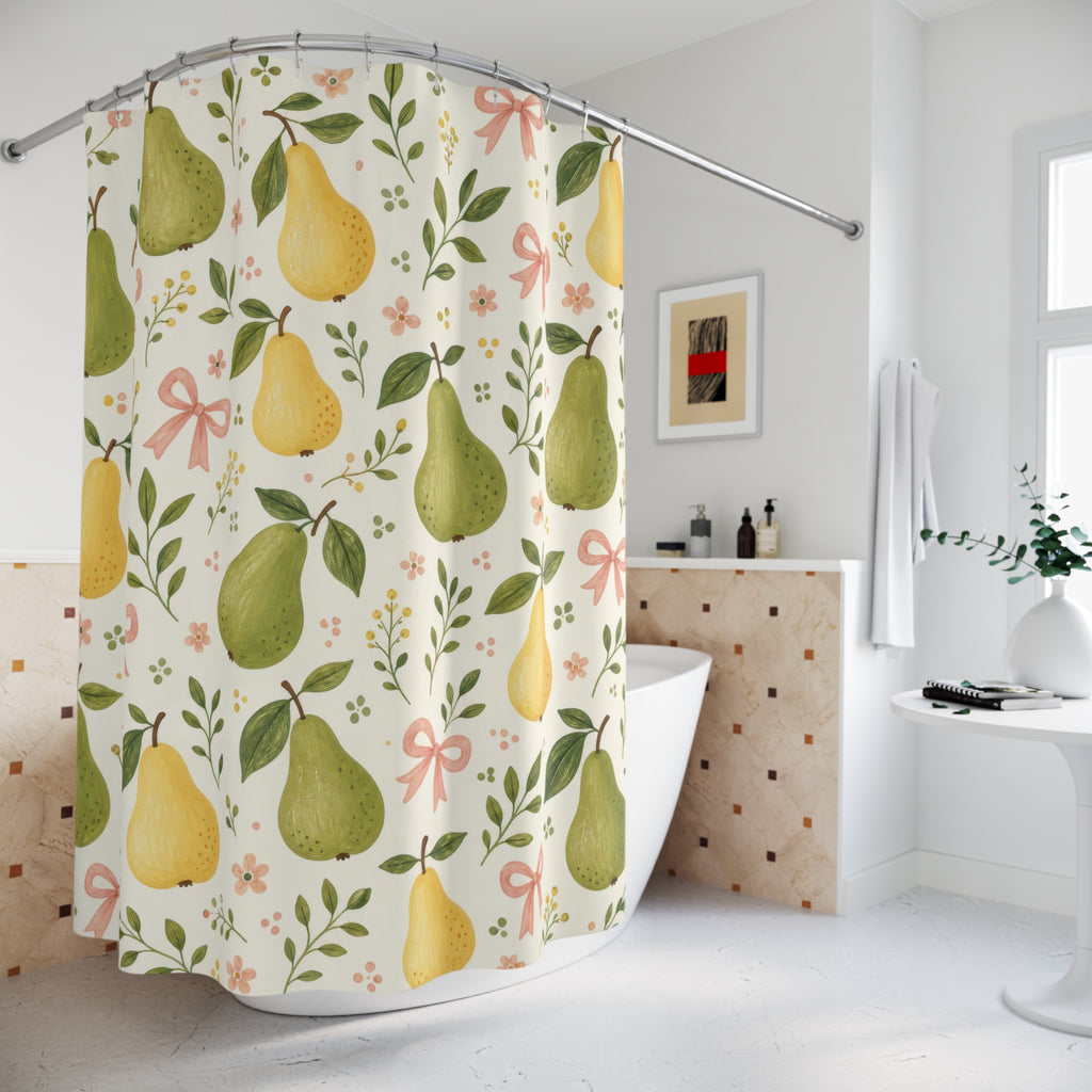 Pear Botanical Fruit Shower Curtain