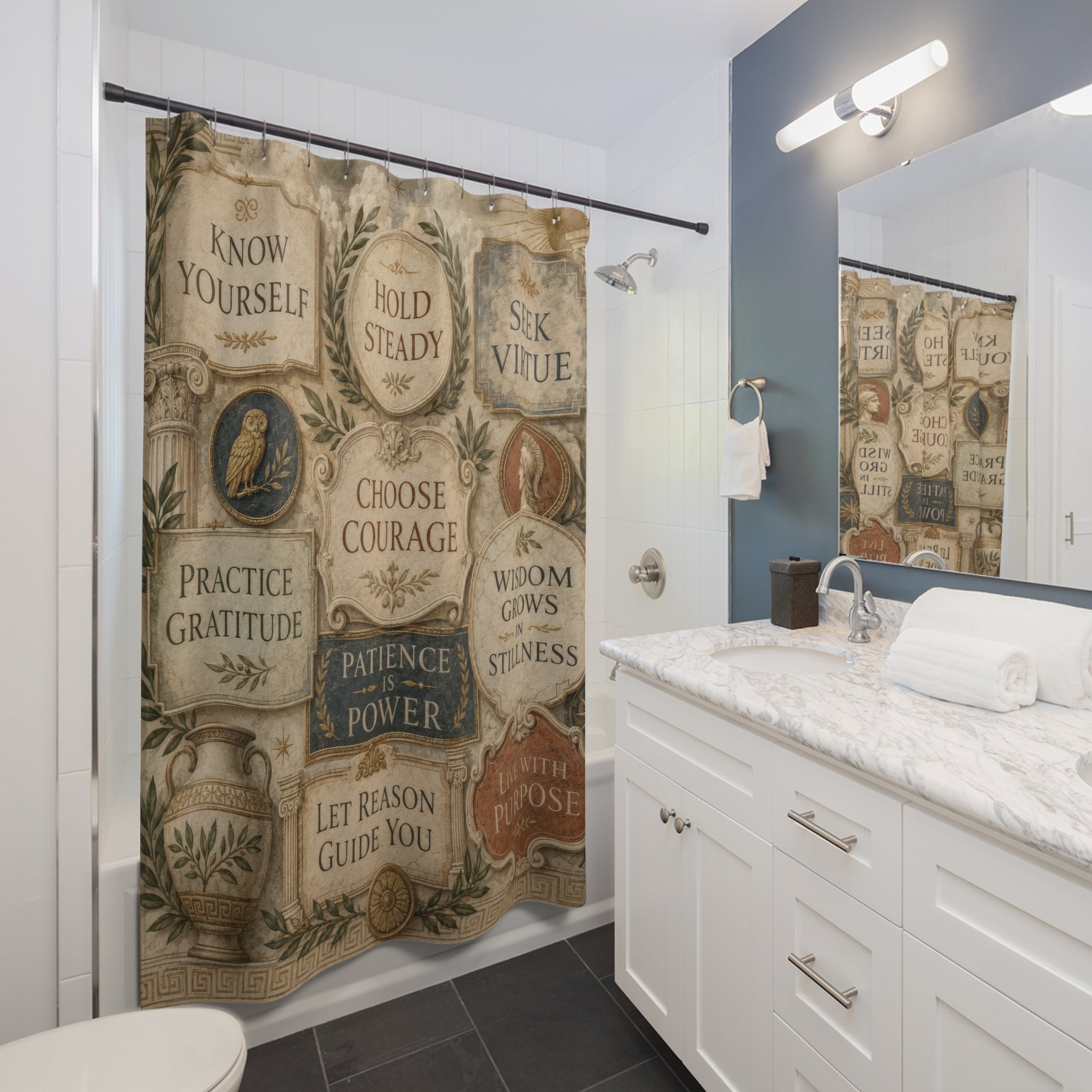 Classical Wisdom Shower Curtain: Vintage Greek