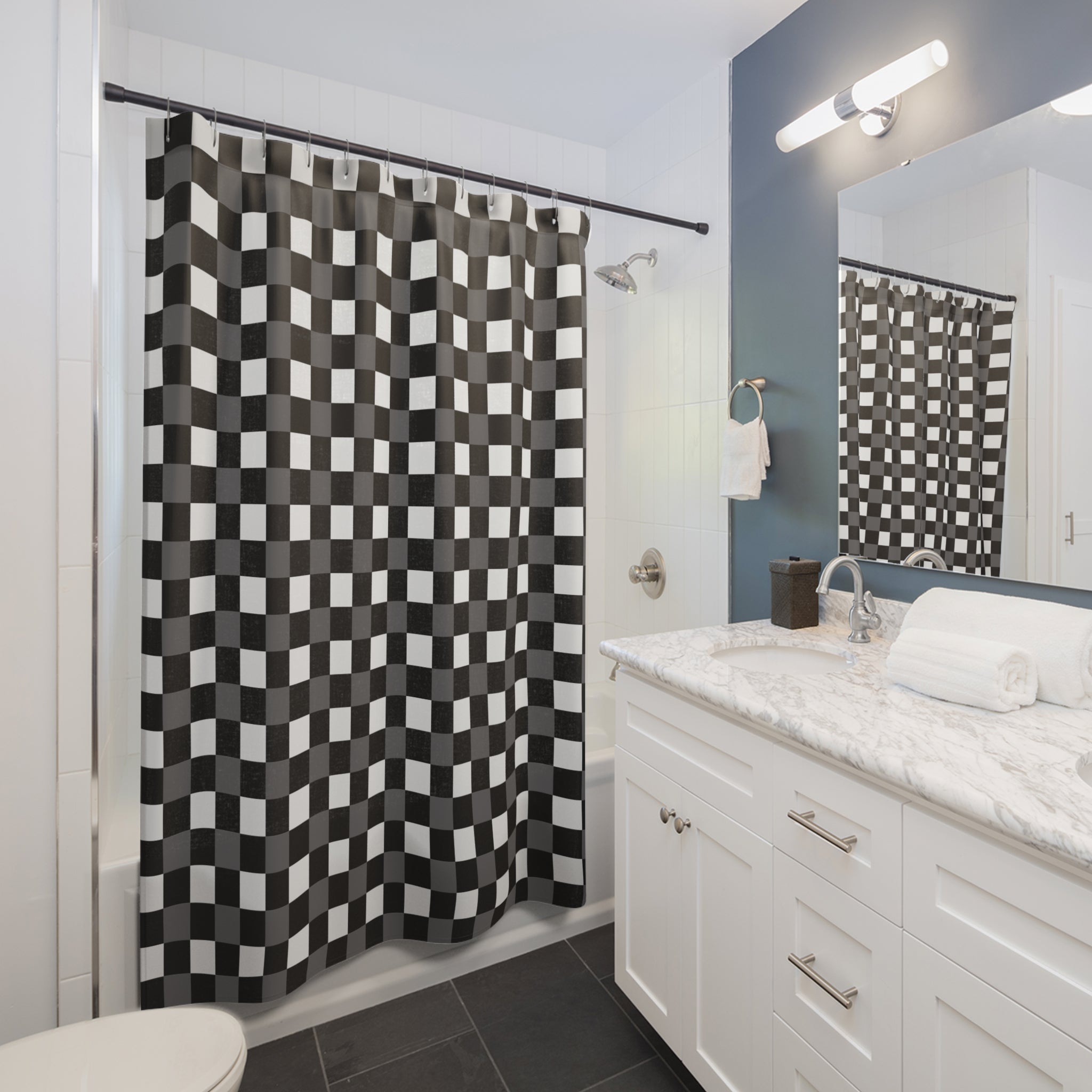 Black & White Buffalo Check Shower Curtain – Farmhouse