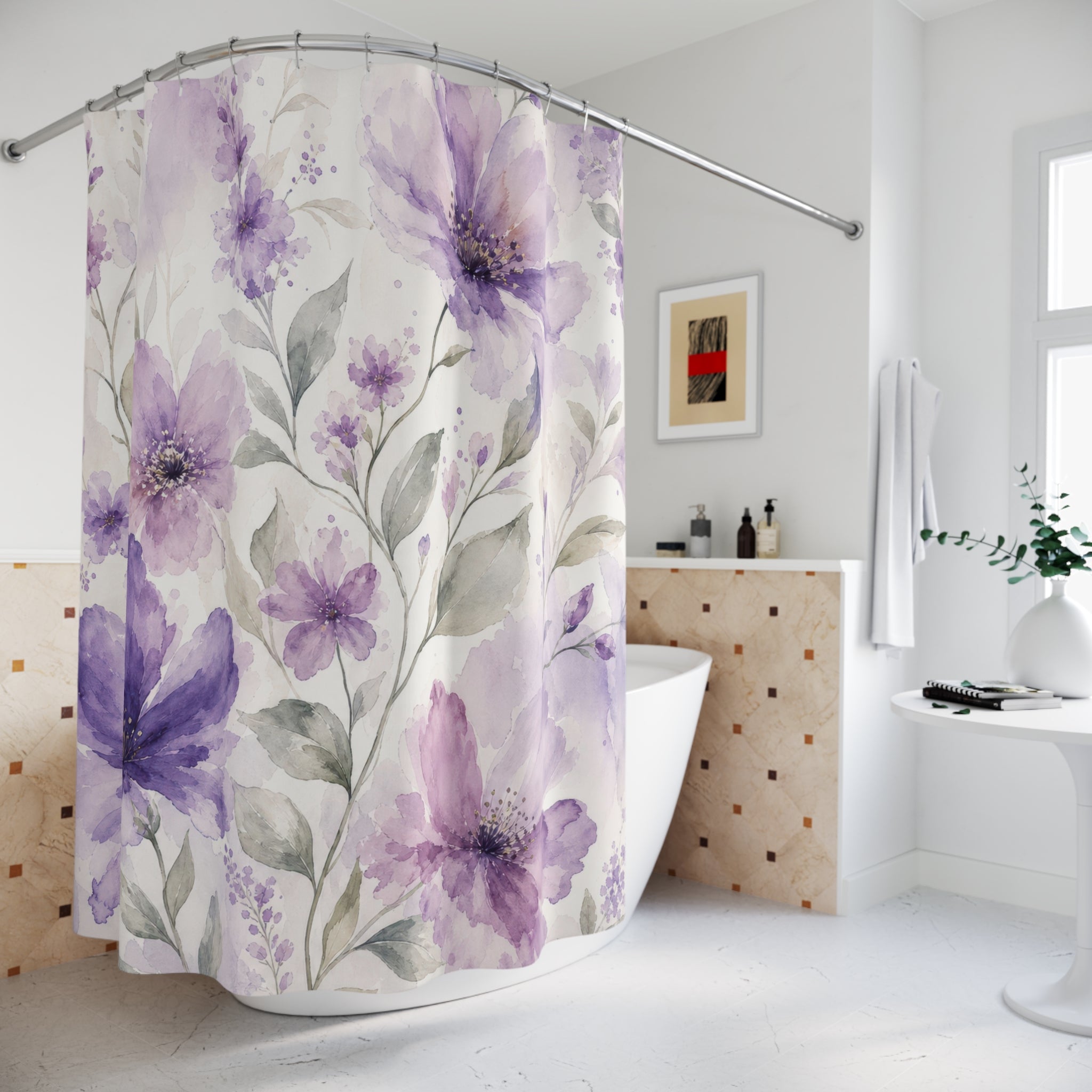 Purple Lavender Flower Shower Curtain