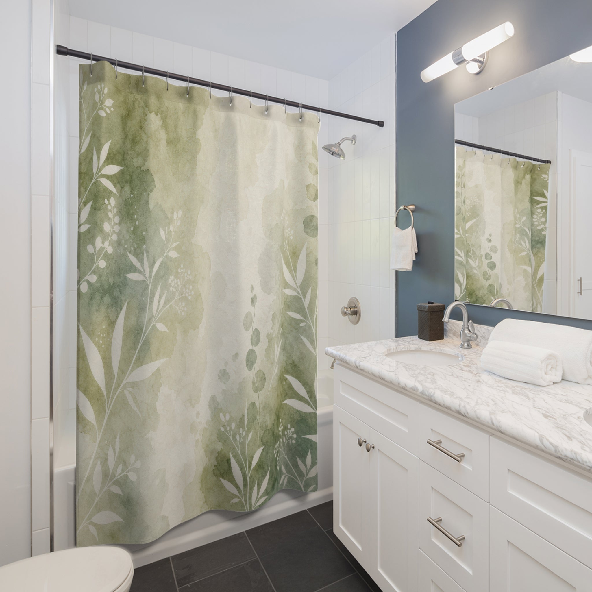 Matcha Wash Print Shower Curtain