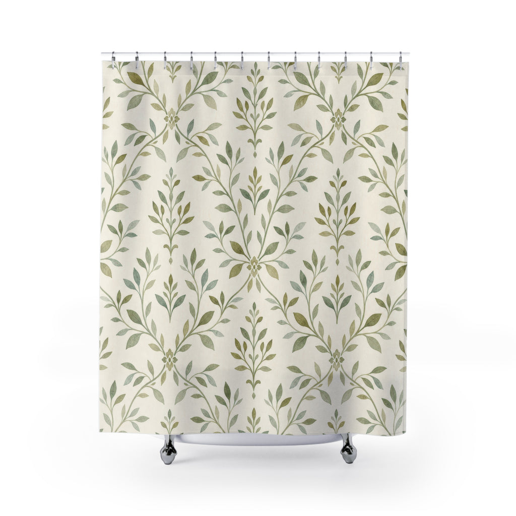 Olive Leaf Trellis Shower Curtain