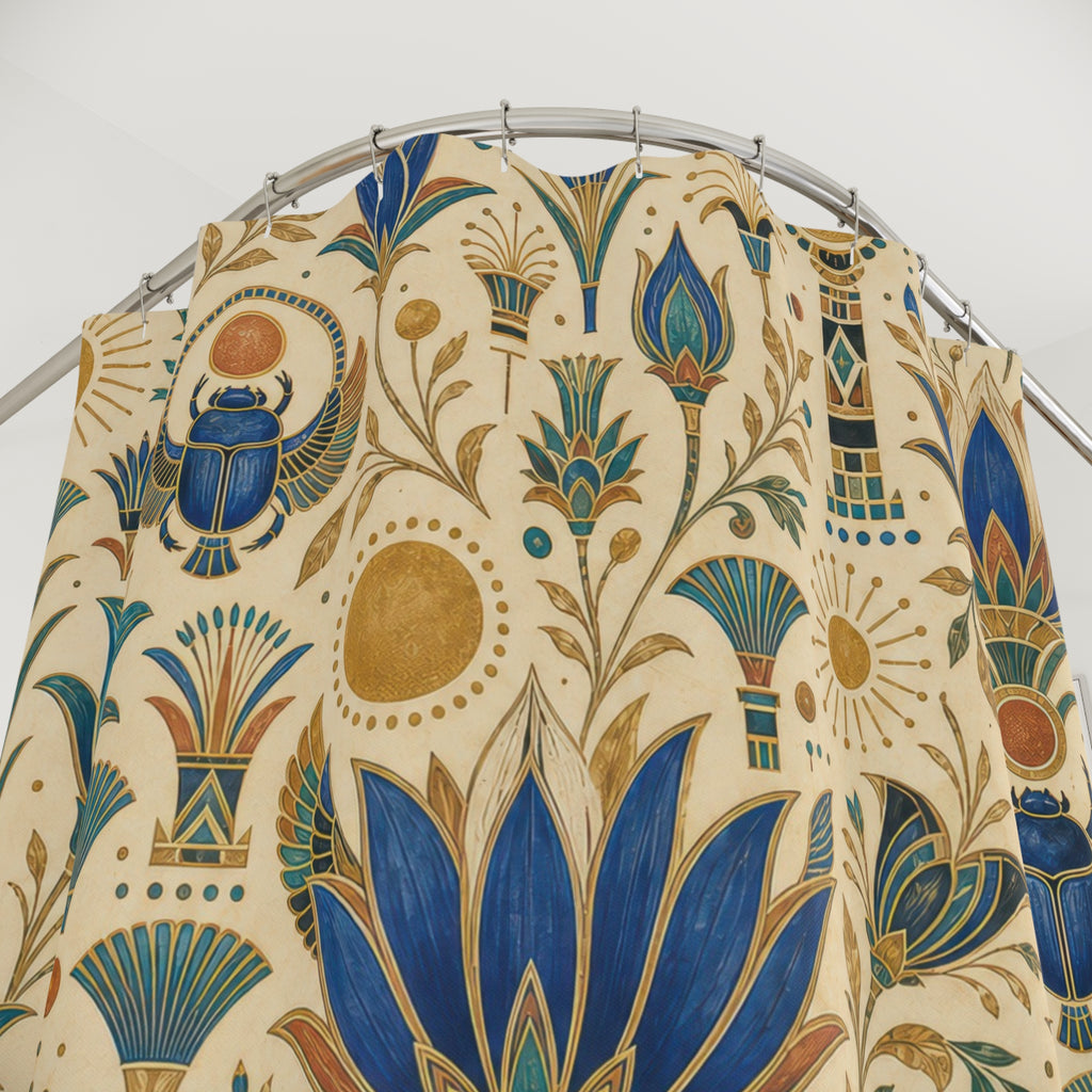 Egyptian Lotus Art Deco Shower Curtain