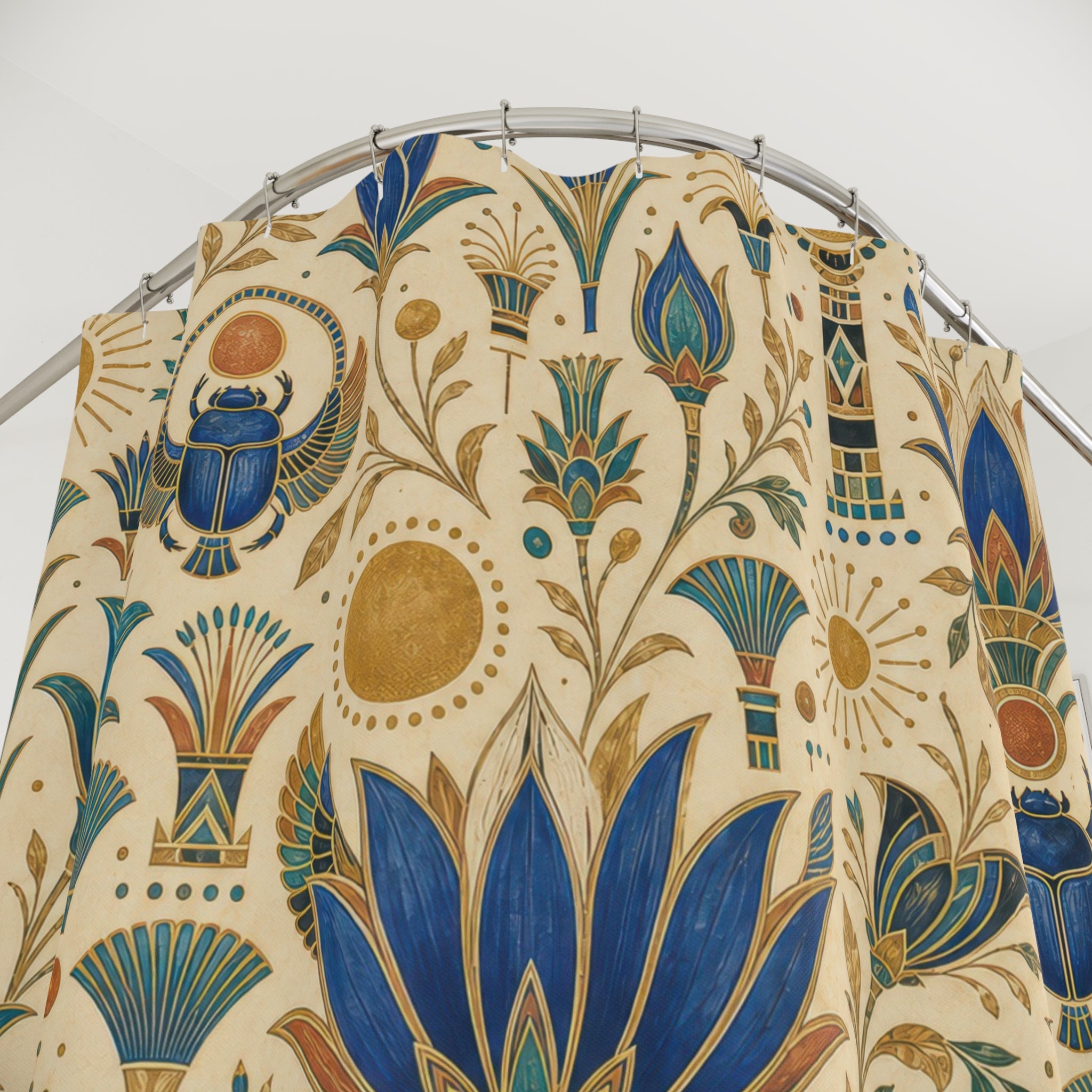Egyptian Lotus Art Deco Shower Curtain
