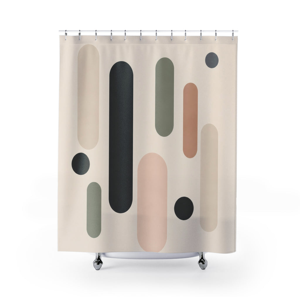 Rounded Pill Shape Shower Curtain