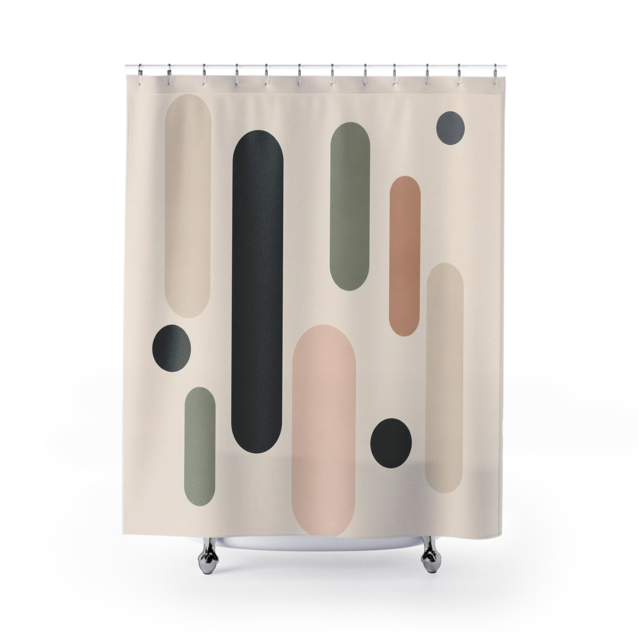 Rounded Pill Shape Shower Curtain