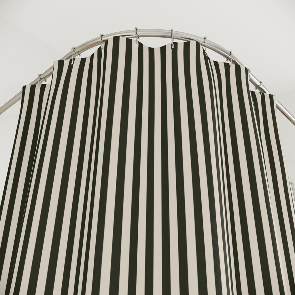 Olive Cabana Stripe Shower Curtain