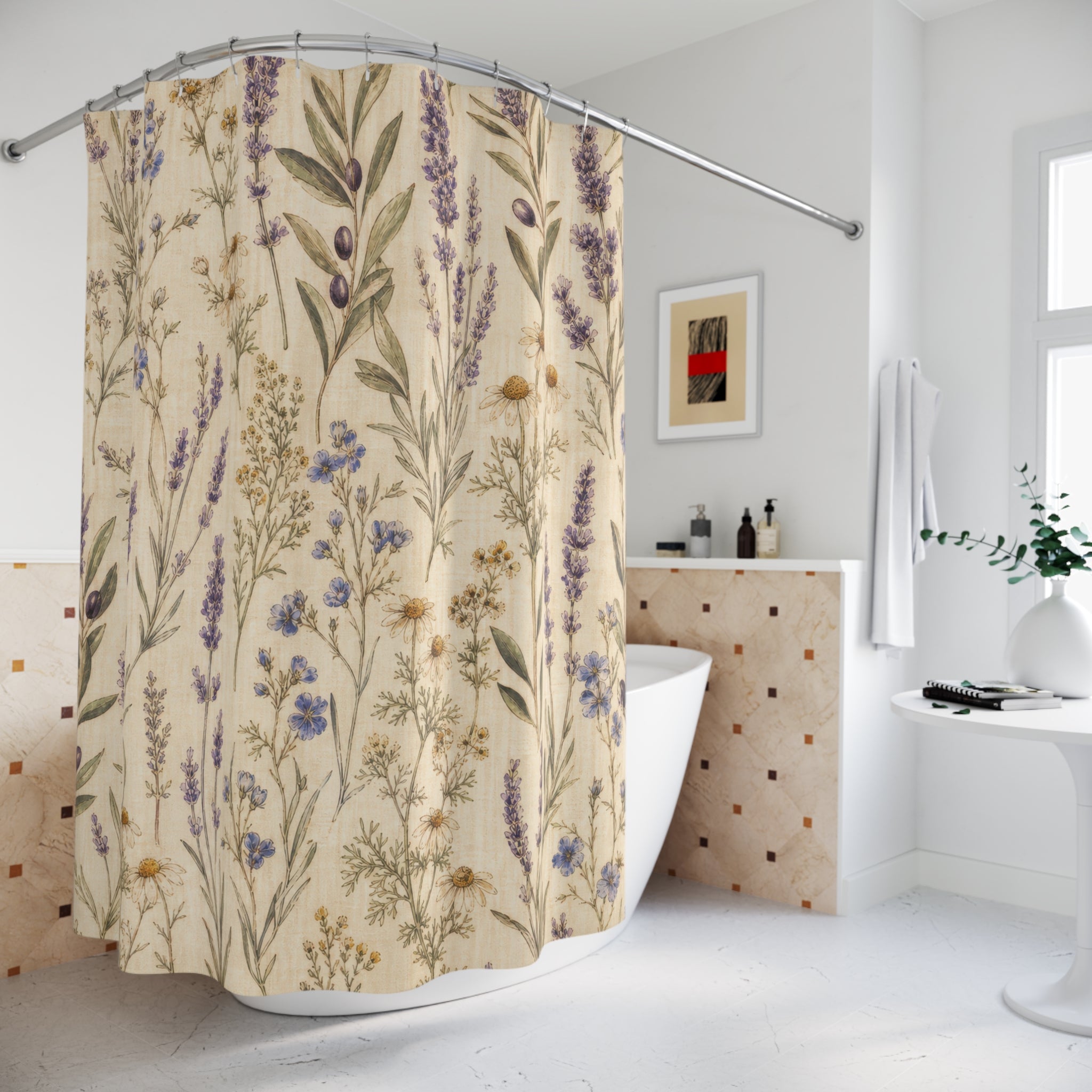 Vintage Wildflower Botanical Shower Curtain