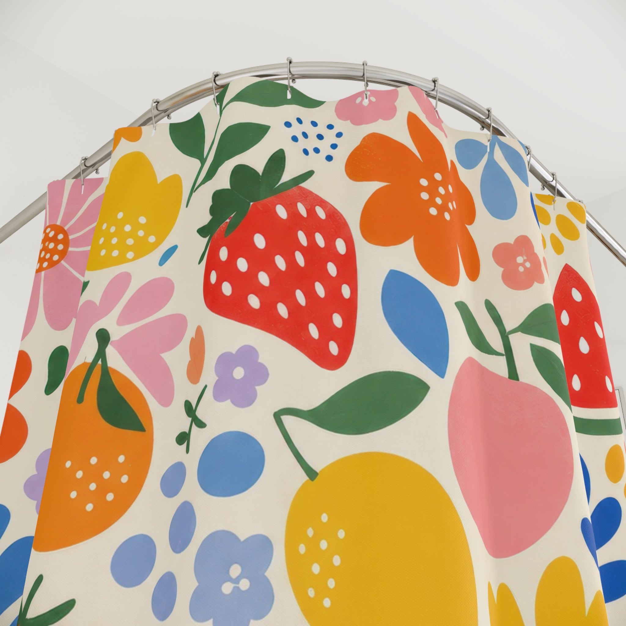 Strawberry Orange Shower Curtain
