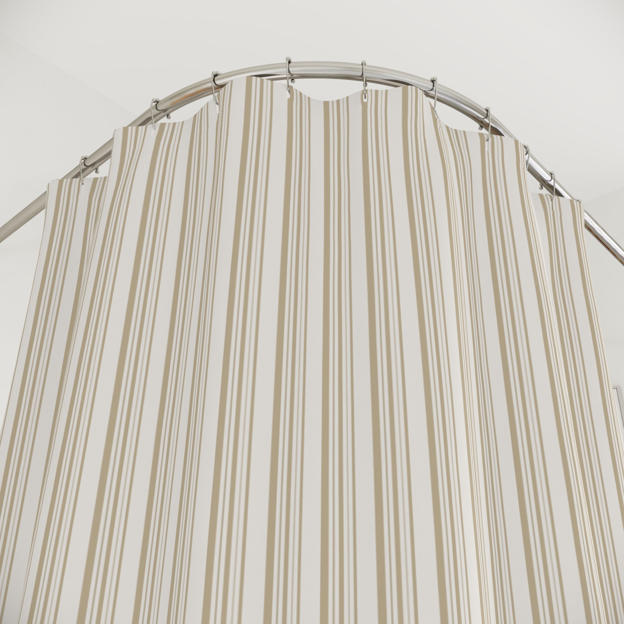 Beige Tone-on-Tone Striped Shower Curtain