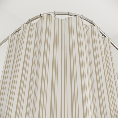Beige Tone-on-Tone Striped Shower Curtain