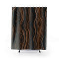 Black Brown Woodgrain Look Shower Curtain