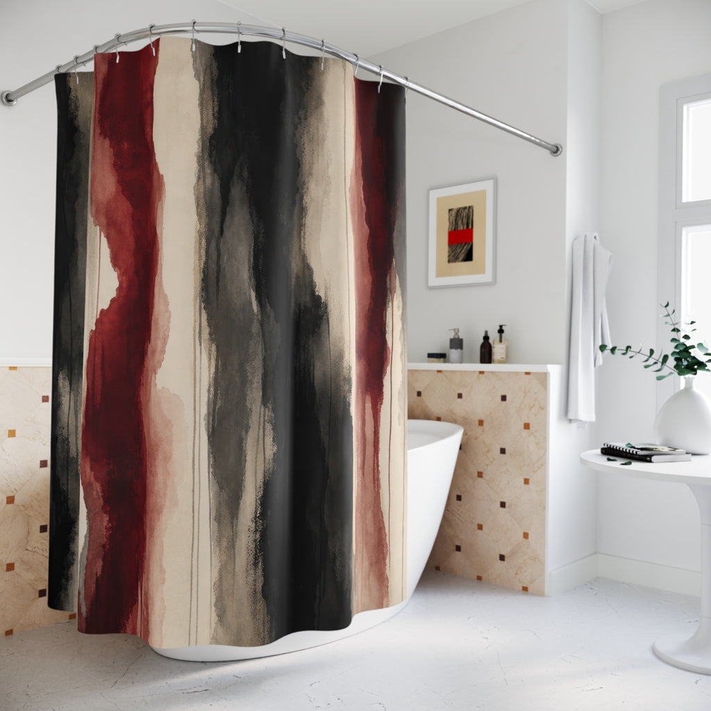 Red Black Shower Curtain