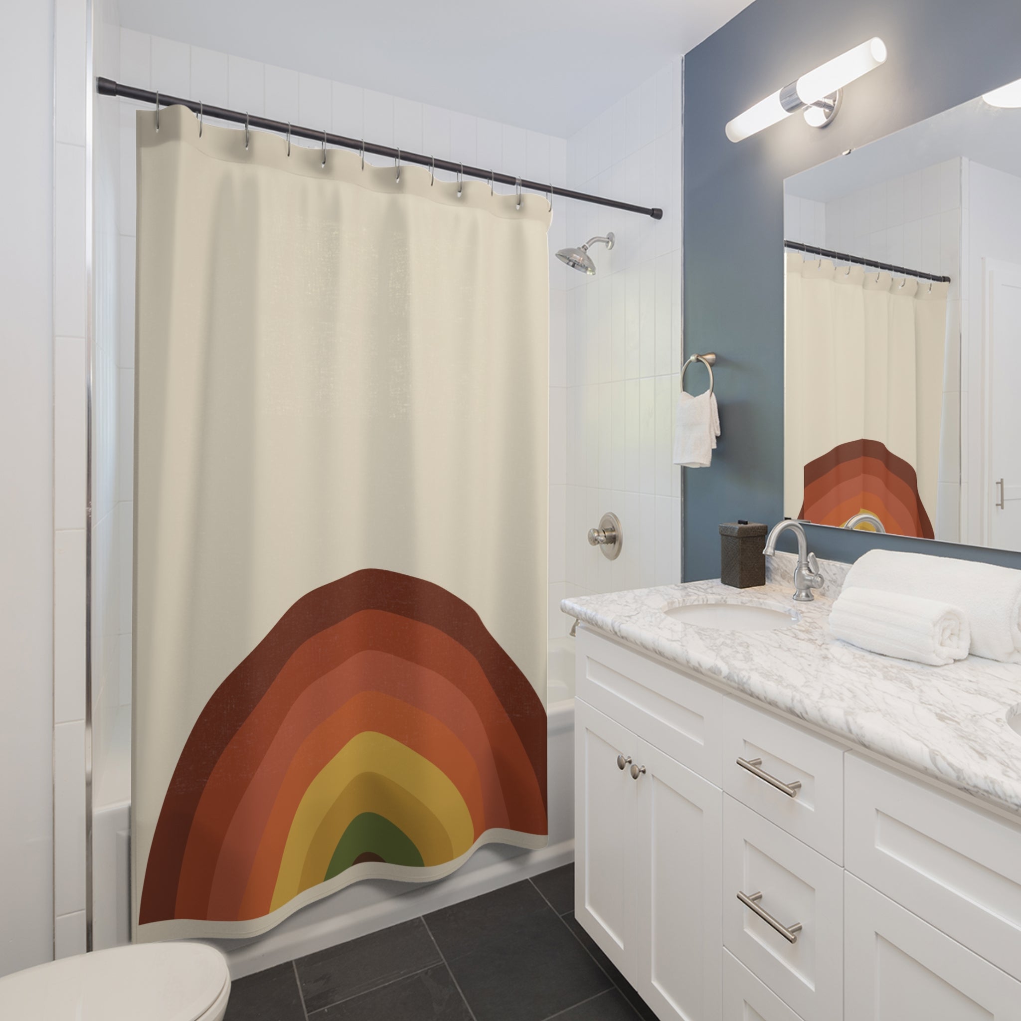 70s Rainbow Arch Shower Curtain