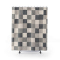 Soft Checkerboard Shower Curtain