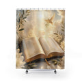 Scripture Shower Curtain: Open Bible Floral