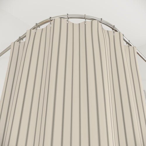 Black Ticking Stripe Shower Curtain – Woven Texture