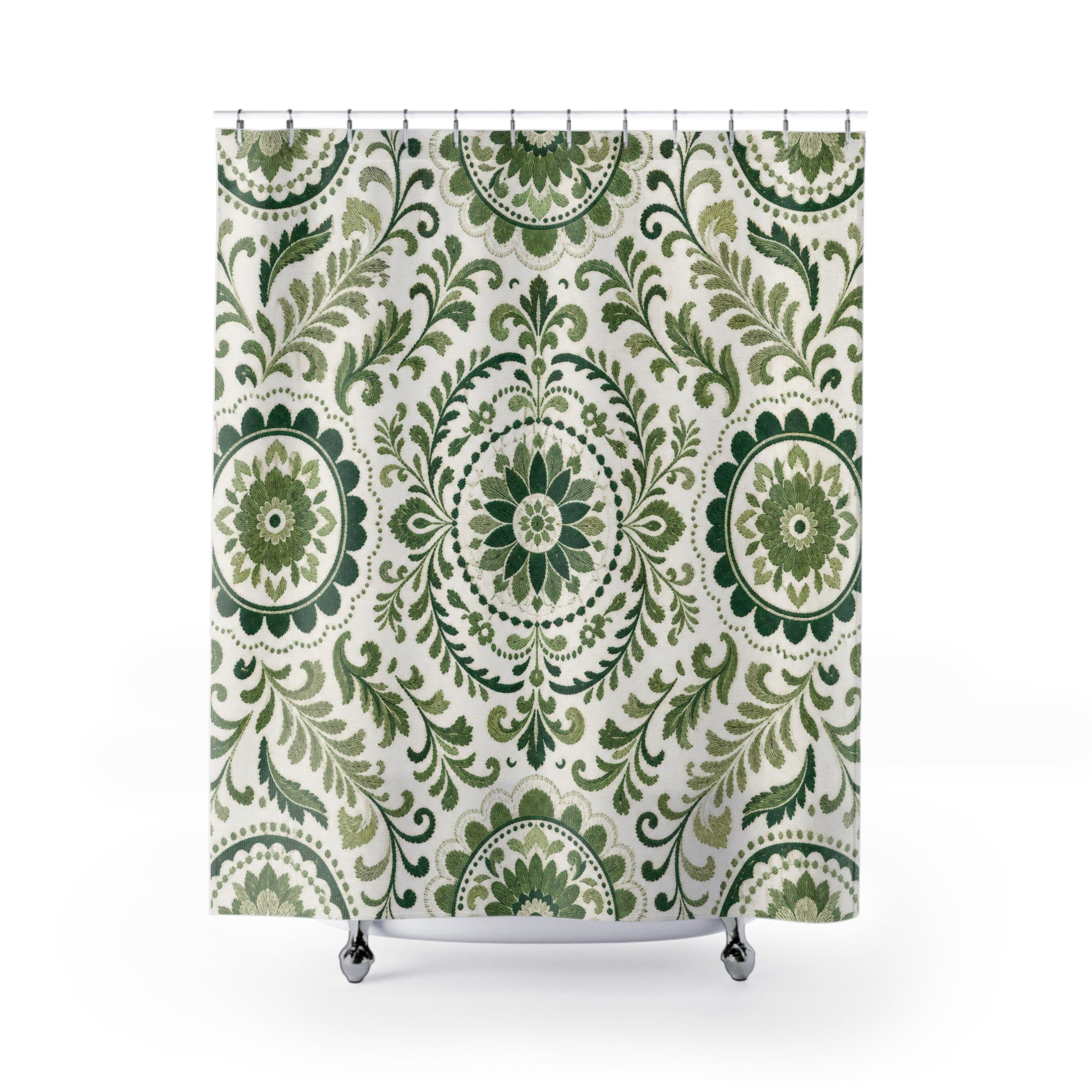 Botanical Medallion Leaf Shower Curtain