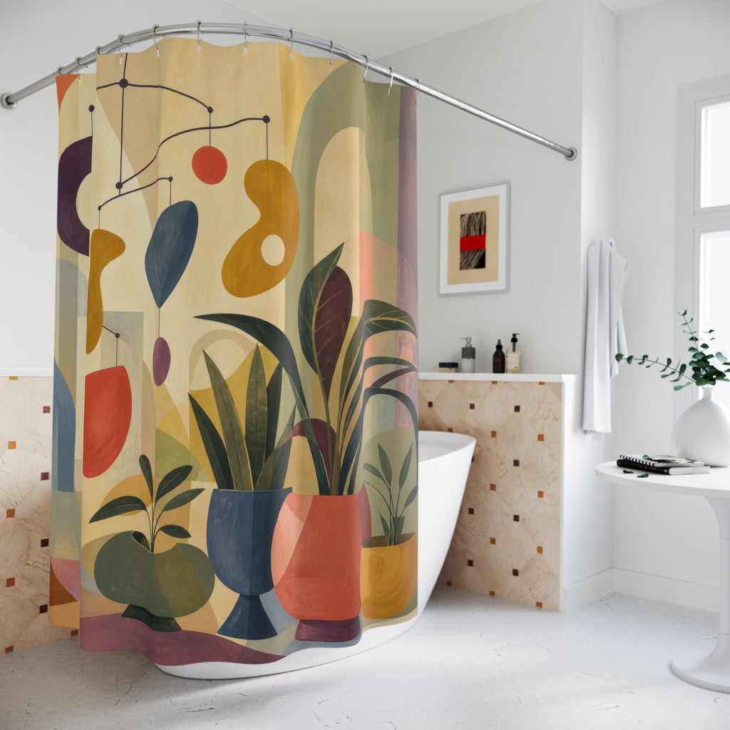 Hanging Mobile Mid Century Style Shower Curtain