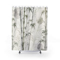 Sage Bamboo Shower Curtain, Sage Green Nature Bathroom Decor, Bamboo Botanical Bath Curtain, Guest Bath Decor, Small Bathroom Decor