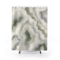 Green Topographic Shower Curtain, Sage Green Modern Bathroom Decor, Topographic Abstract Bath Curtain, Guest Bath Decor, Home Decor