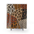 Terracotta Desert Mosaic Leopard Shower Curtain