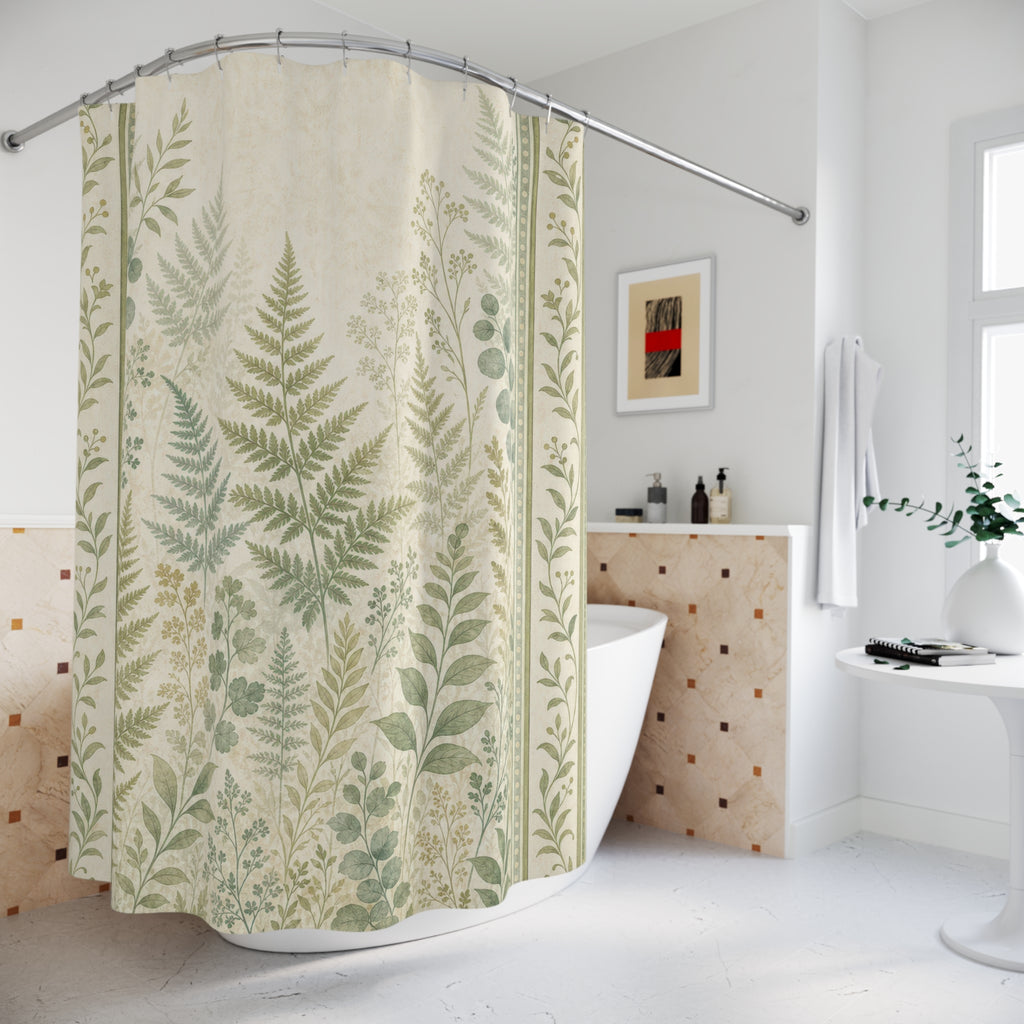 Green Garden Panel Print Shower Curtain