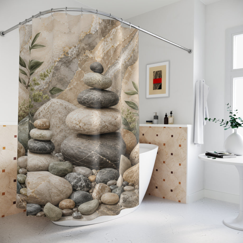 Stone Shower Curtain: Pebble Spa