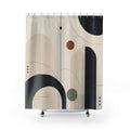 Black Beige Minimalist Shower Curtain