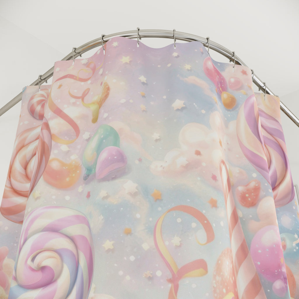 Kids Candy Shower Curtain – Rainbow Lollipop