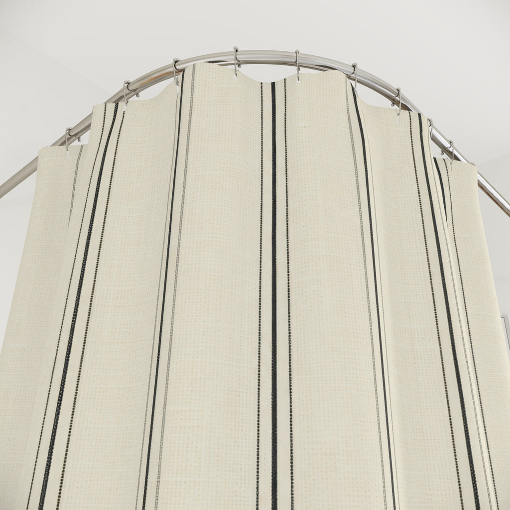 Airy Black Pinstripe Shower Curtain