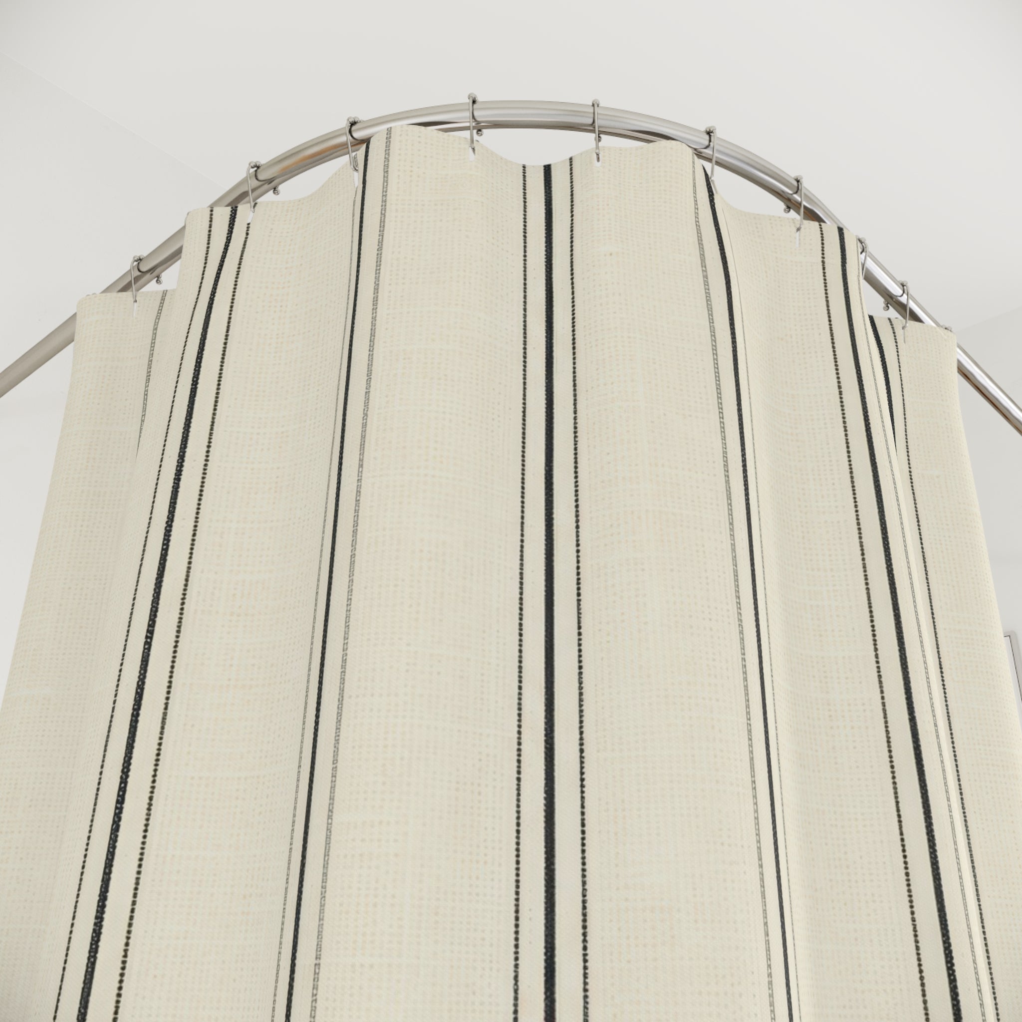 Airy Black Pinstripe Shower Curtain