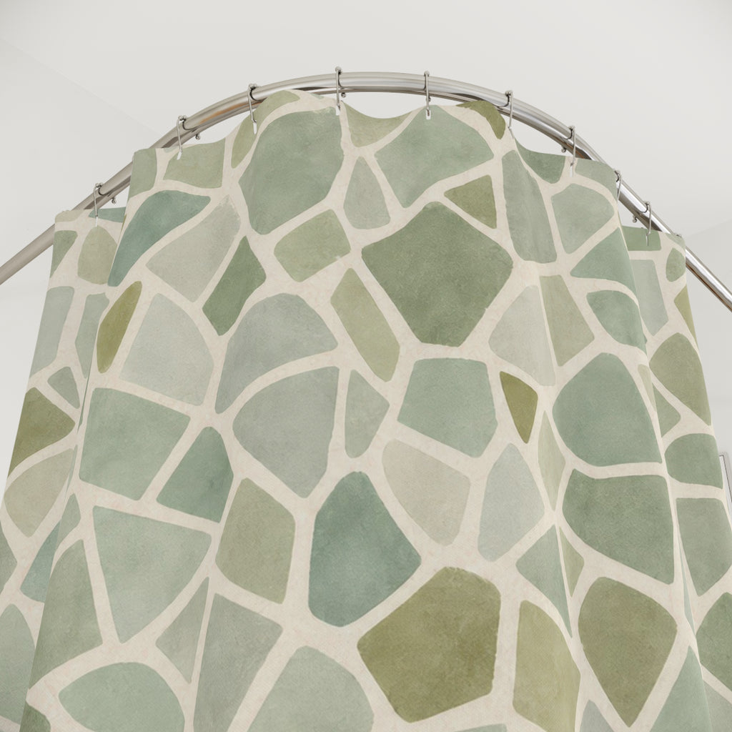 Celadon Mosaic Shower Curtain
