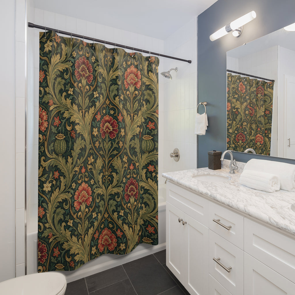 William Morris Acanthus Floral Shower Curtain
