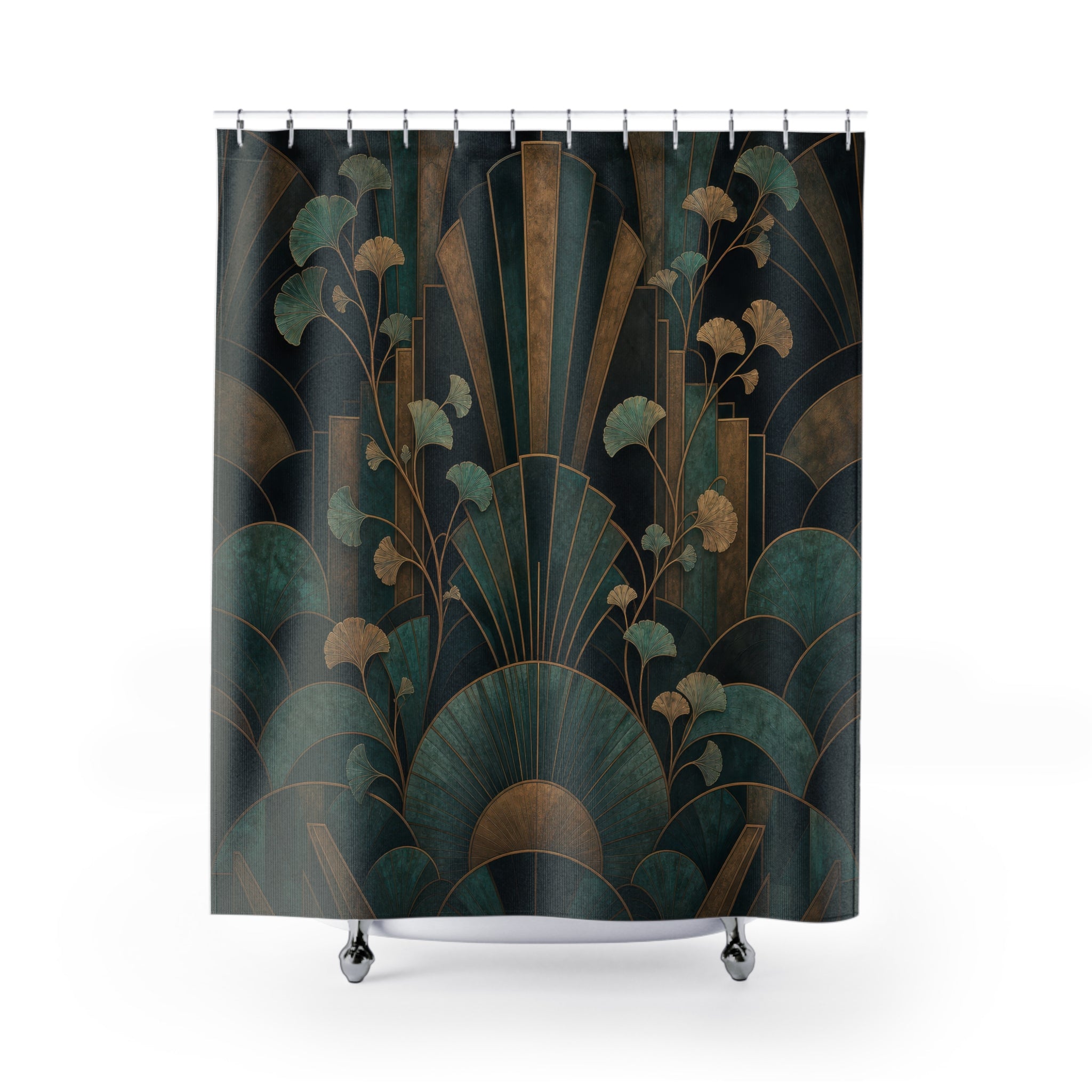 Antique Art Deco Ginkgo Shower Curtain